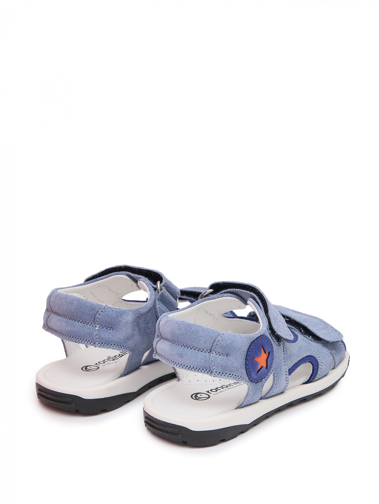 Замшевые сандалии на липучках Rondinella  –  Обтравка2  – Цвет:  Синий