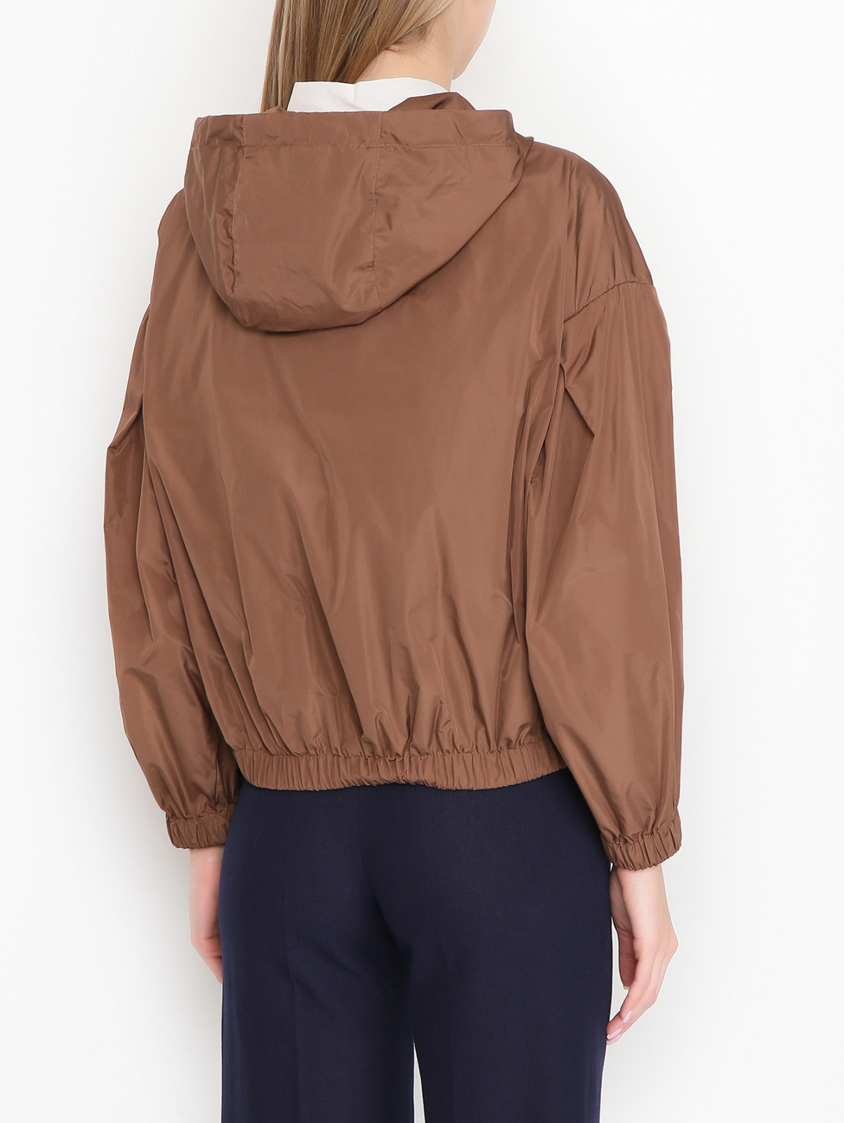 Куртка на молнии с капюшоном Max Mara  –  МодельВерхНиз1  – Цвет:  Коричневый