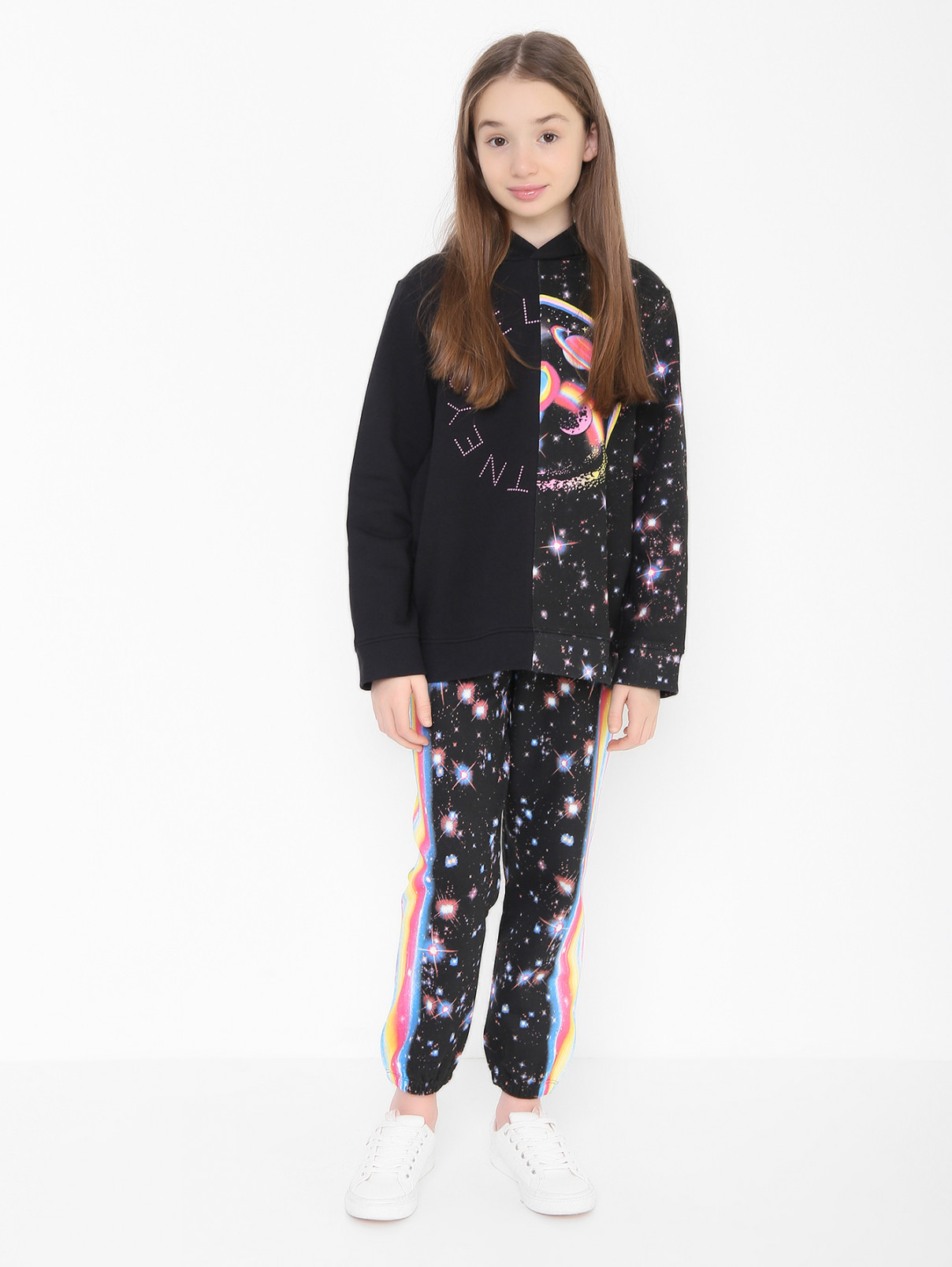 Трикотажные брюки с узором Stella McCartney kids  –  МодельОбщийВид  – Цвет:  Узор