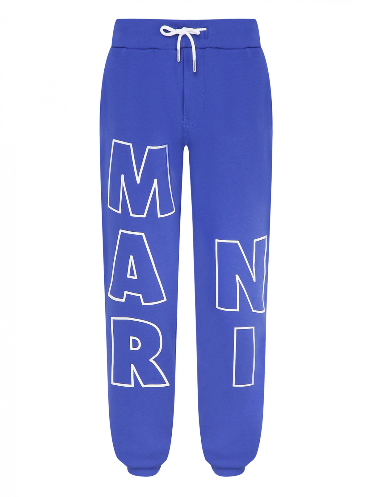Трикотажные брюки с принтом Marni  –  Общий вид  – Цвет:  Синий