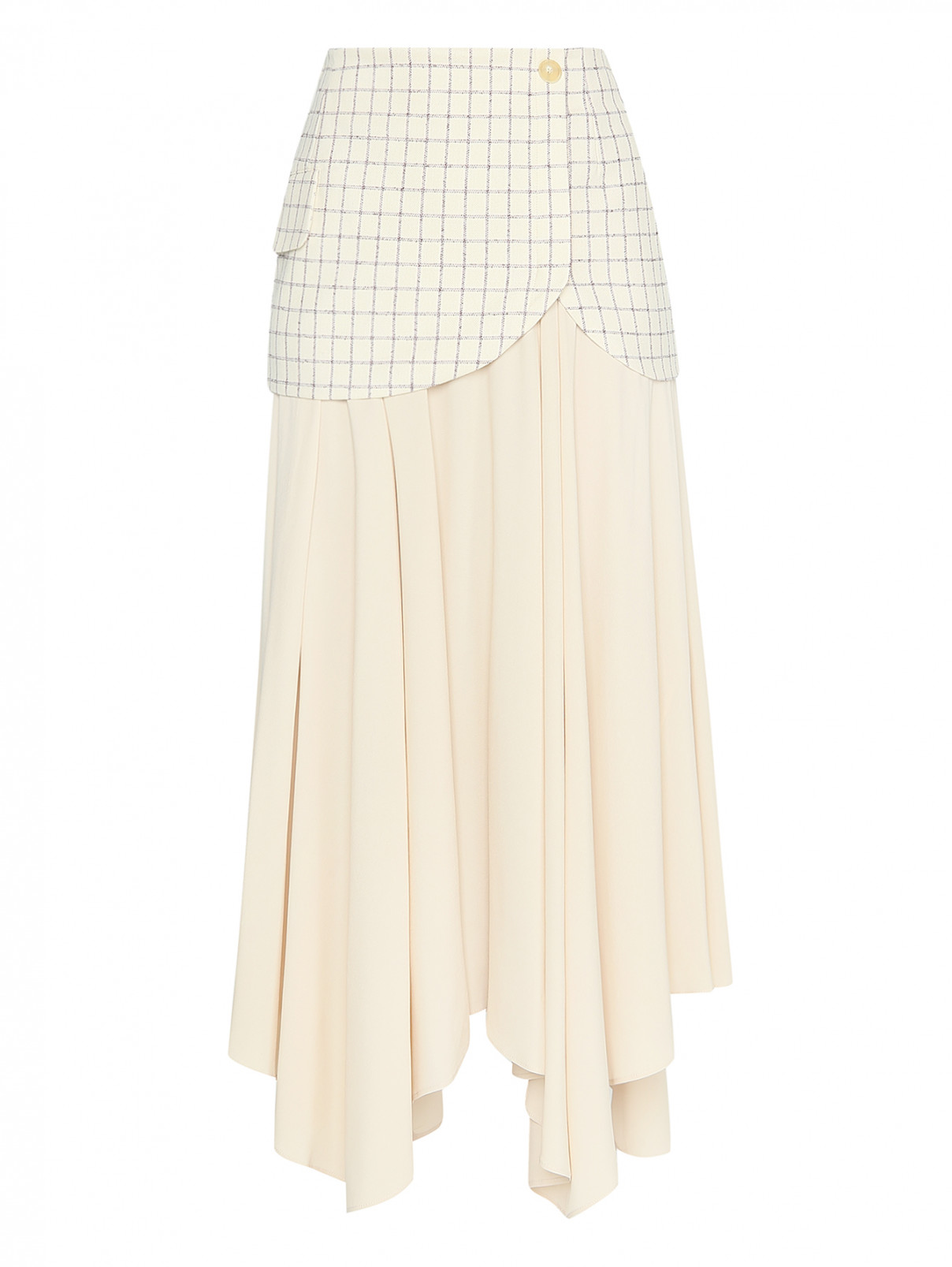 Асимметричная юбка с баской Erika Cavallini  –  Общий вид  – Цвет:  Узор