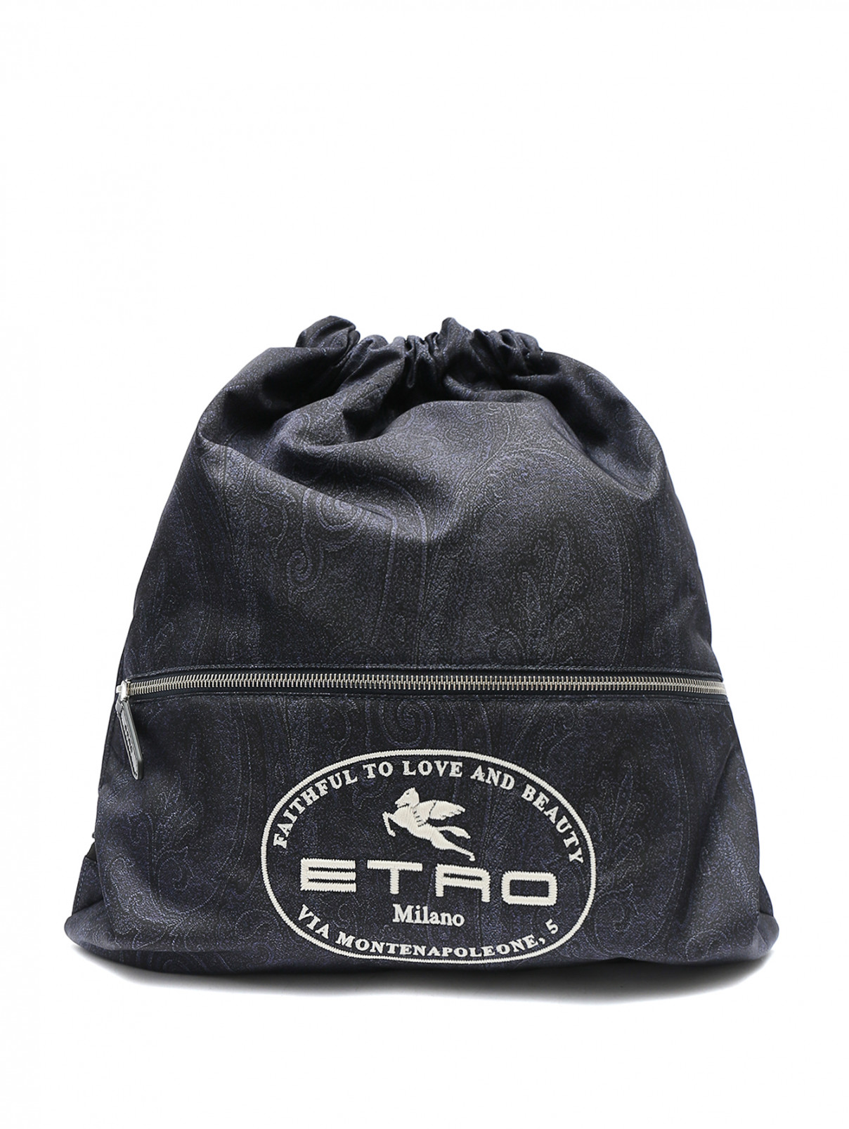 Рюкзак из текстиля с принтом Etro  –  Общий вид  – Цвет:  Синий