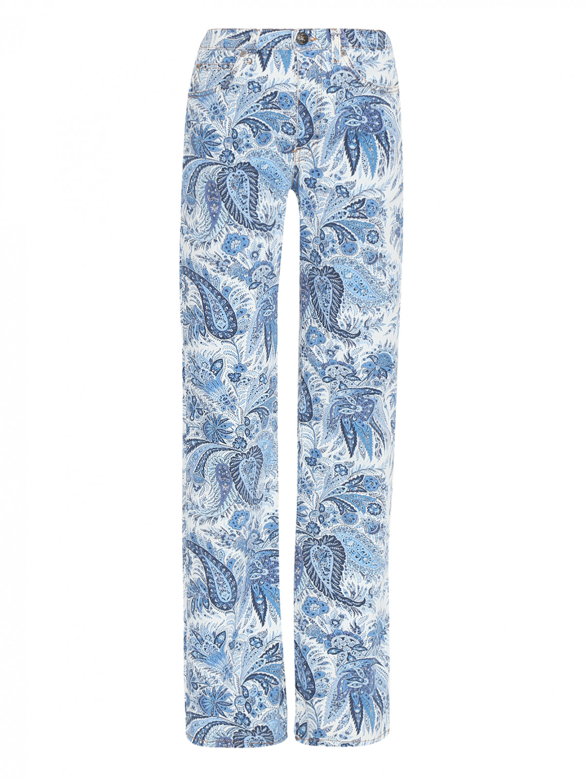 Широкие джинсы с узором пейсли Etro  –  Общий вид  – Цвет:  Синий
