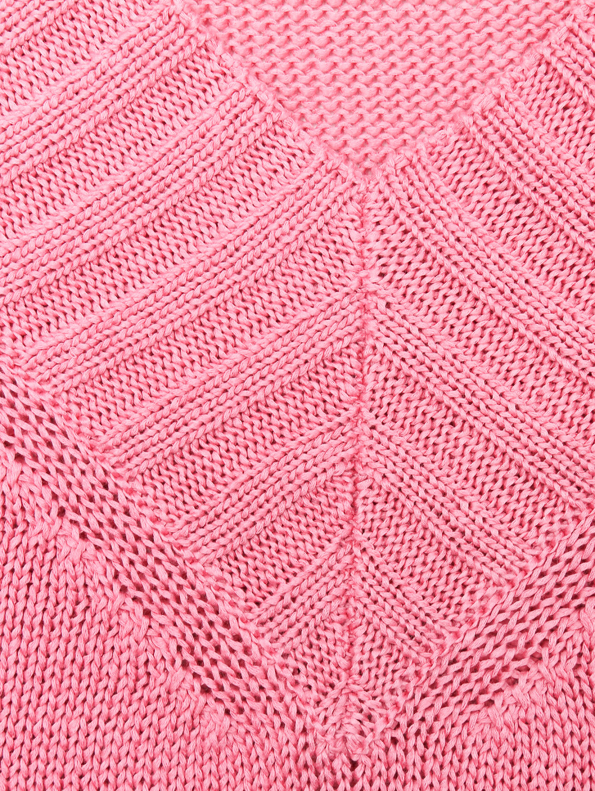 Джемпер из хлопка с коротким рукавом Marina Rinaldi  –  Деталь1  – Цвет:  Розовый