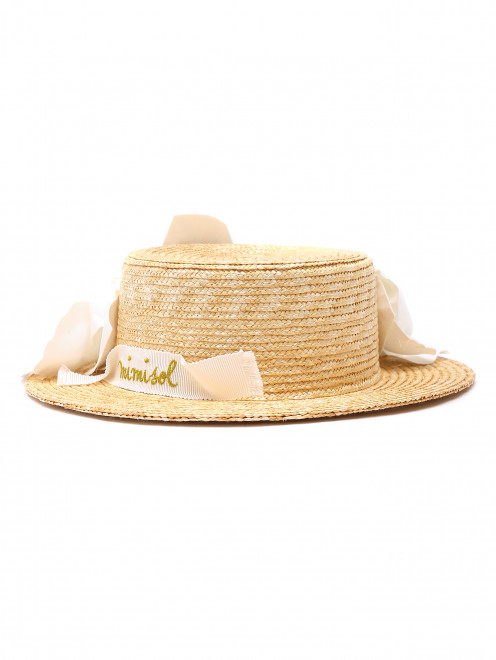 Соломенная шляпа с декоративными цветами - Обтравка2