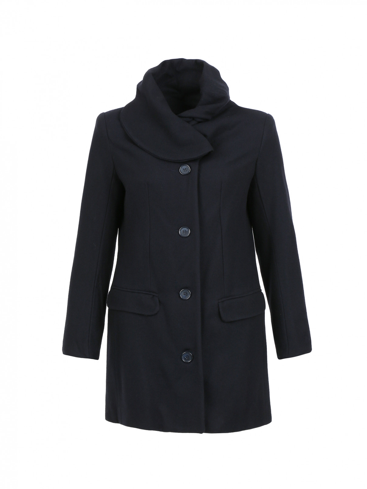 Пальто из смешанной шерсти Anne Valerie Hash  –  Общий вид  – Цвет:  Черный