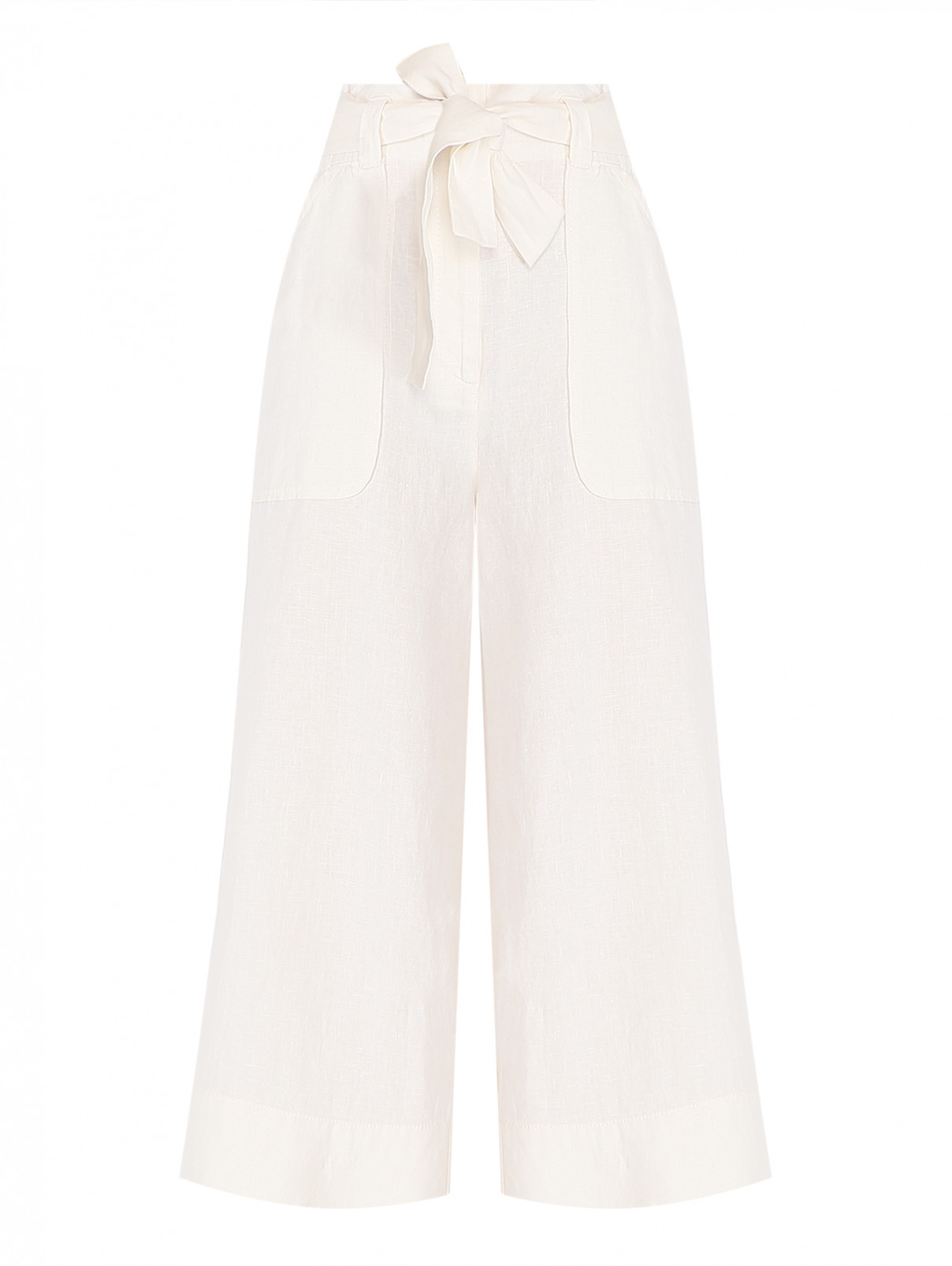 Однотонные брюки изо льна с поясом Max&Co  –  Общий вид