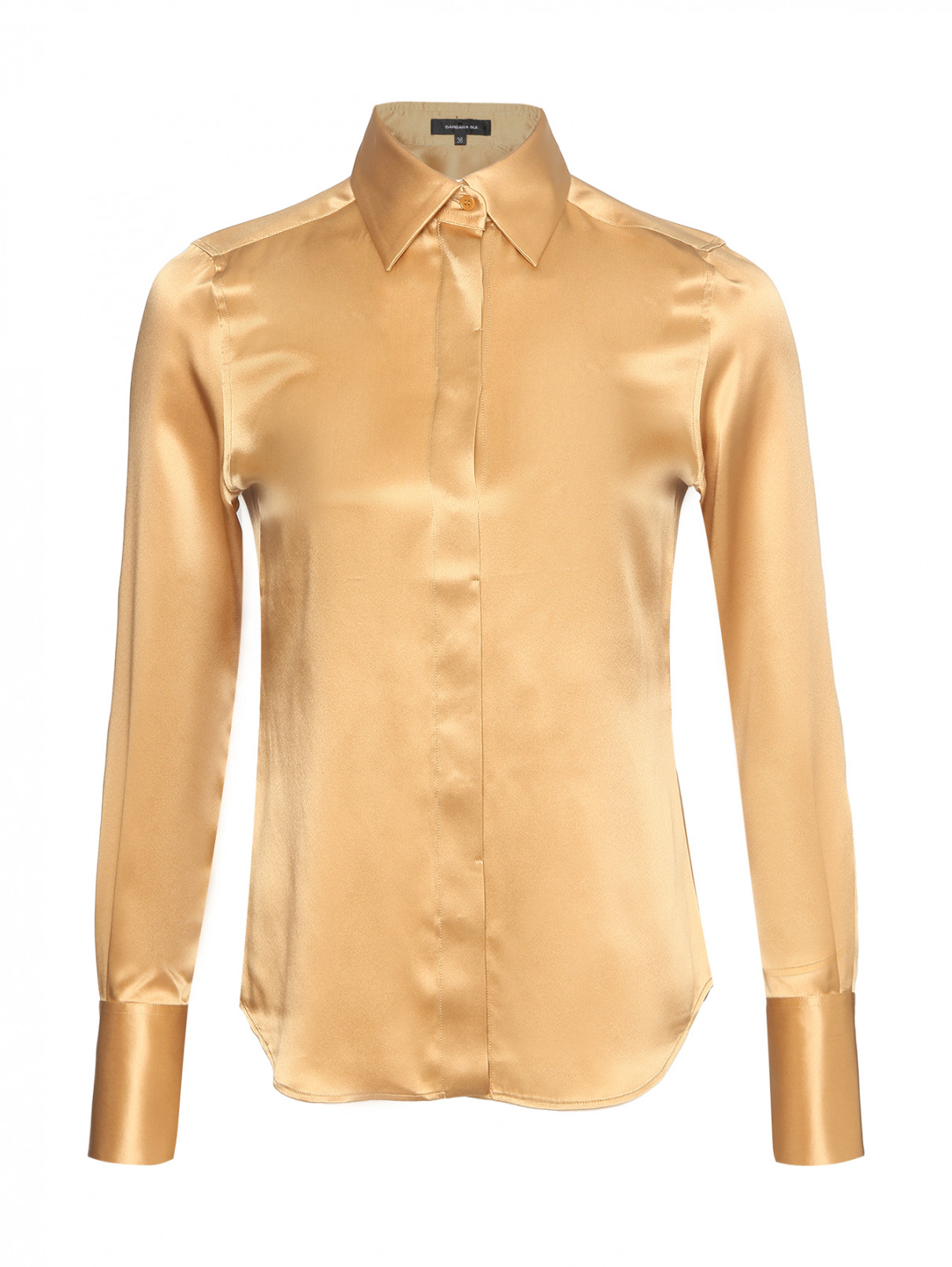 Блуза из шелка на пуговицах Barbara Bui  –  Общий вид  – Цвет:  Бежевый