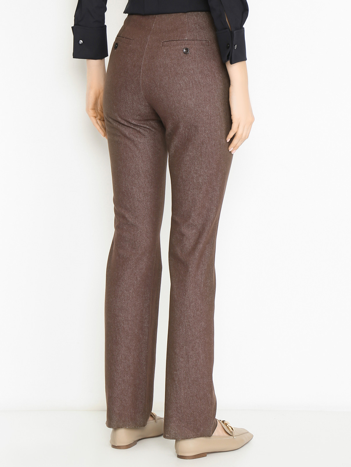 Брюки из плотного хлопка Max Mara  –  МодельВерхНиз1  – Цвет:  Коричневый