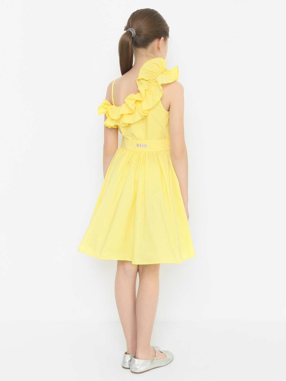 Однотонное платье с поясом MSGM  –  МодельВерхНиз1  – Цвет:  Желтый