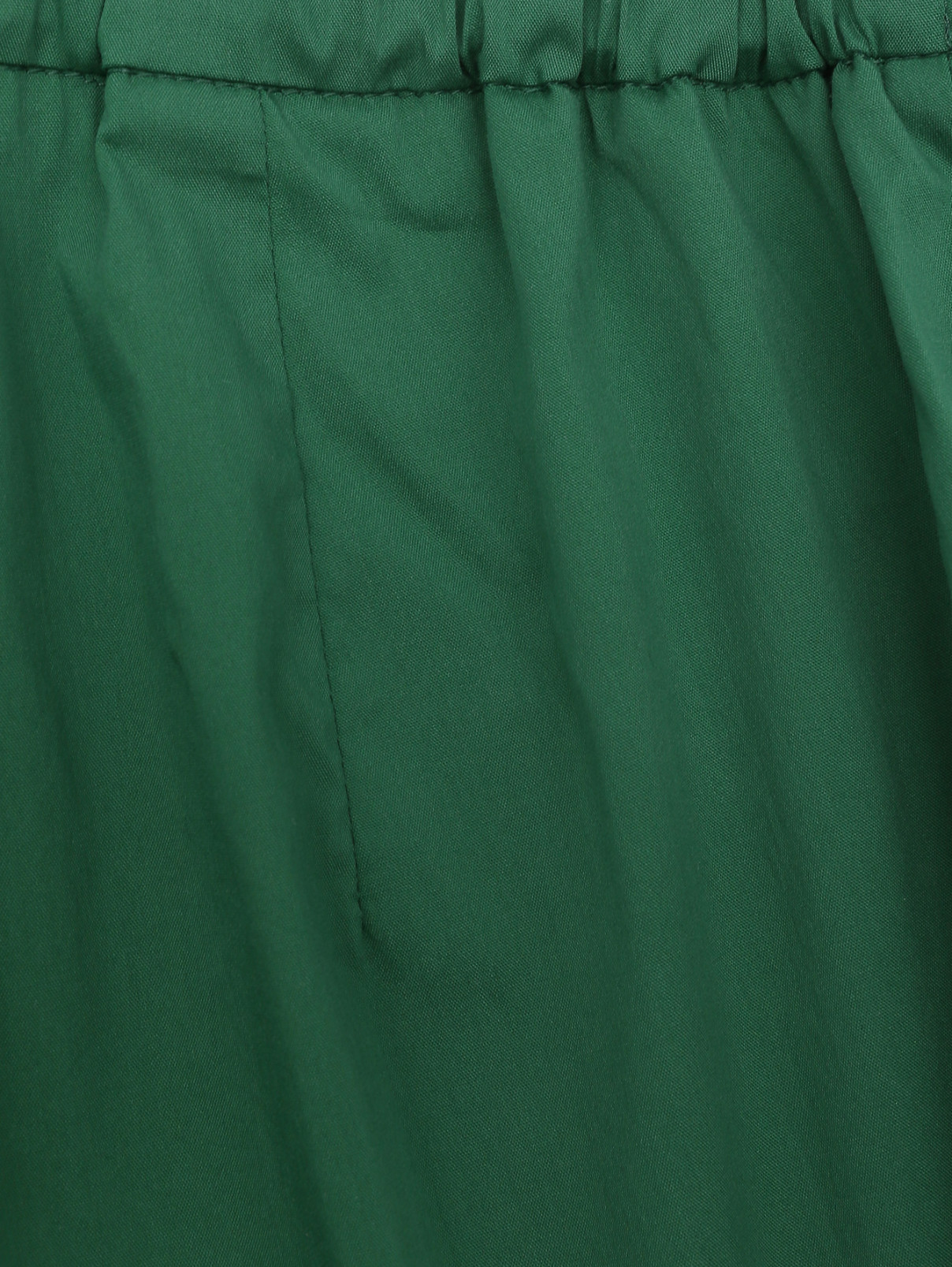 Укороченные брюки из смешанного хлопка на резинке Persona by Marina Rinaldi  –  Деталь1  – Цвет:  Зеленый