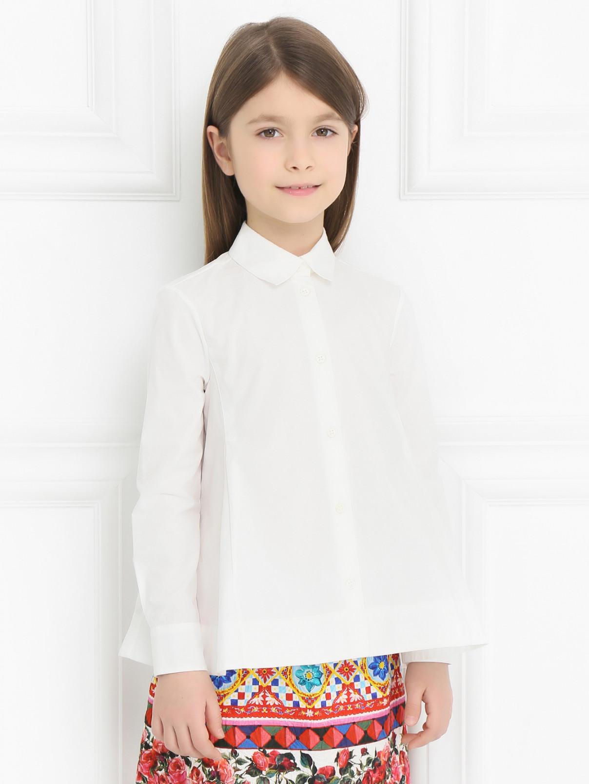 Рубашка из хлопка Marni  –  Модель Верх-Низ  – Цвет:  Белый