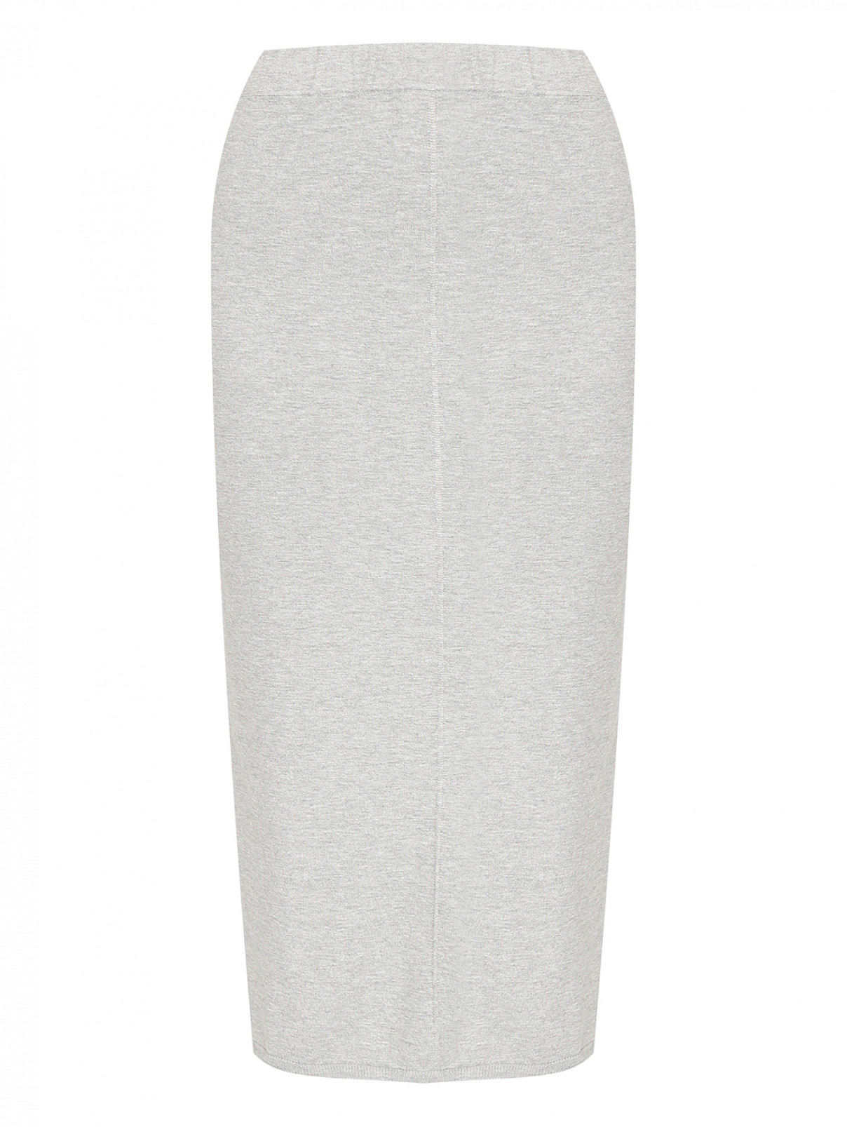 Трикотажная юбка из смесовой вискозы Liviana Conti  –  Общий вид  – Цвет:  Серый