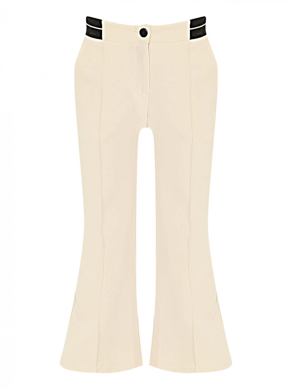 Укороченные брюки с боковыми карманами MSGM  –  Общий вид  – Цвет:  Бежевый