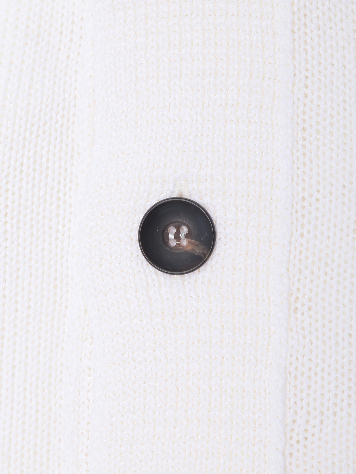 Кардиган из льна на пуговицах Kangra Cashmere  –  Деталь  – Цвет:  Белый