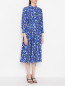 Платье-миди из хлопка с цветочным узором Carolina Herrera  –  МодельВерхНиз