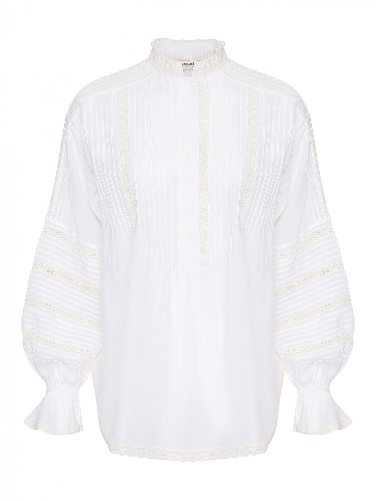 Блуза в бохо стиле с вышивкой Zadig&Voltaire  –  Общий вид  – Цвет:  Белый