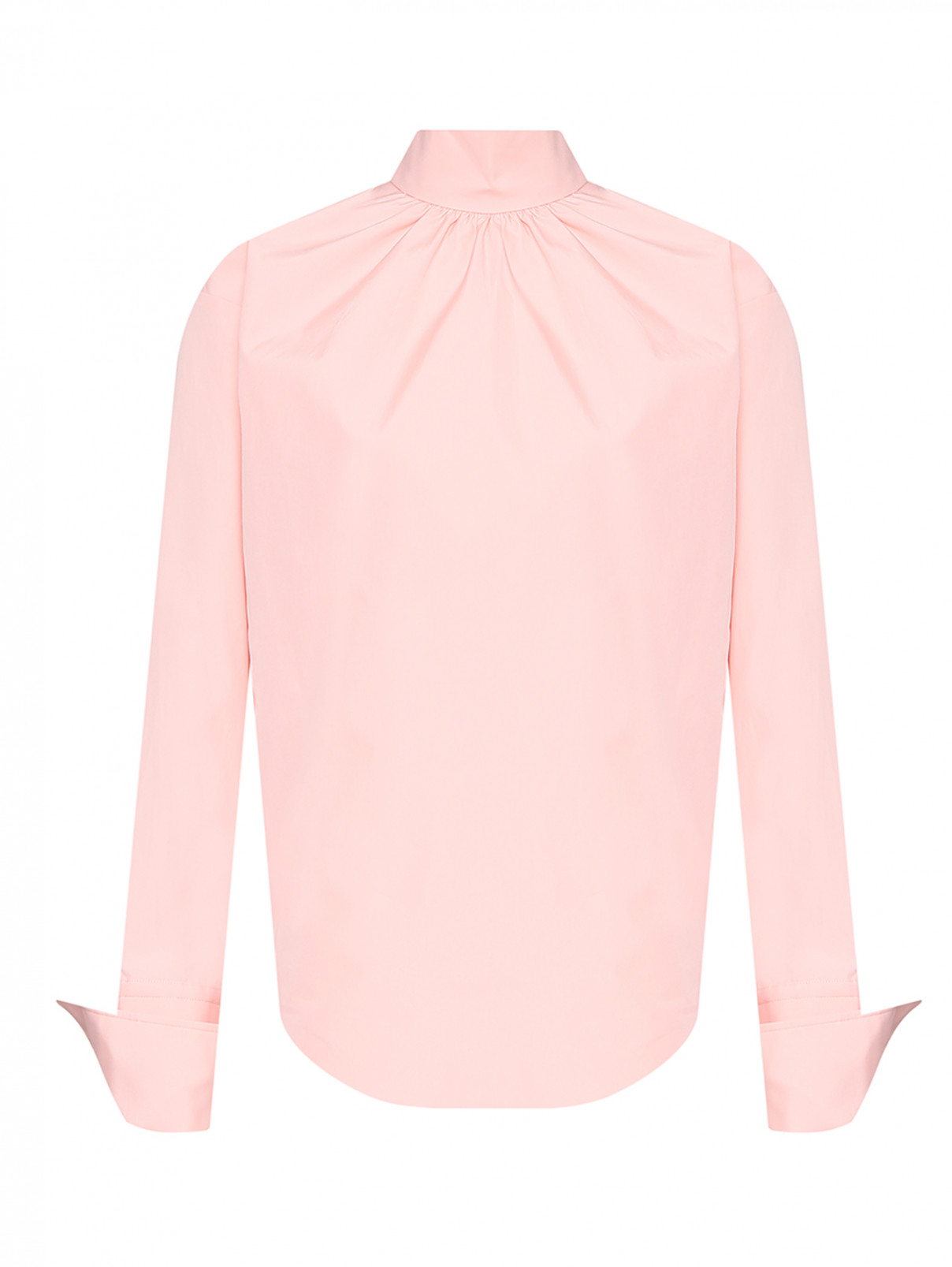 Однотонная блуза из хлопка Sportmax  –  Общий вид  – Цвет:  Розовый