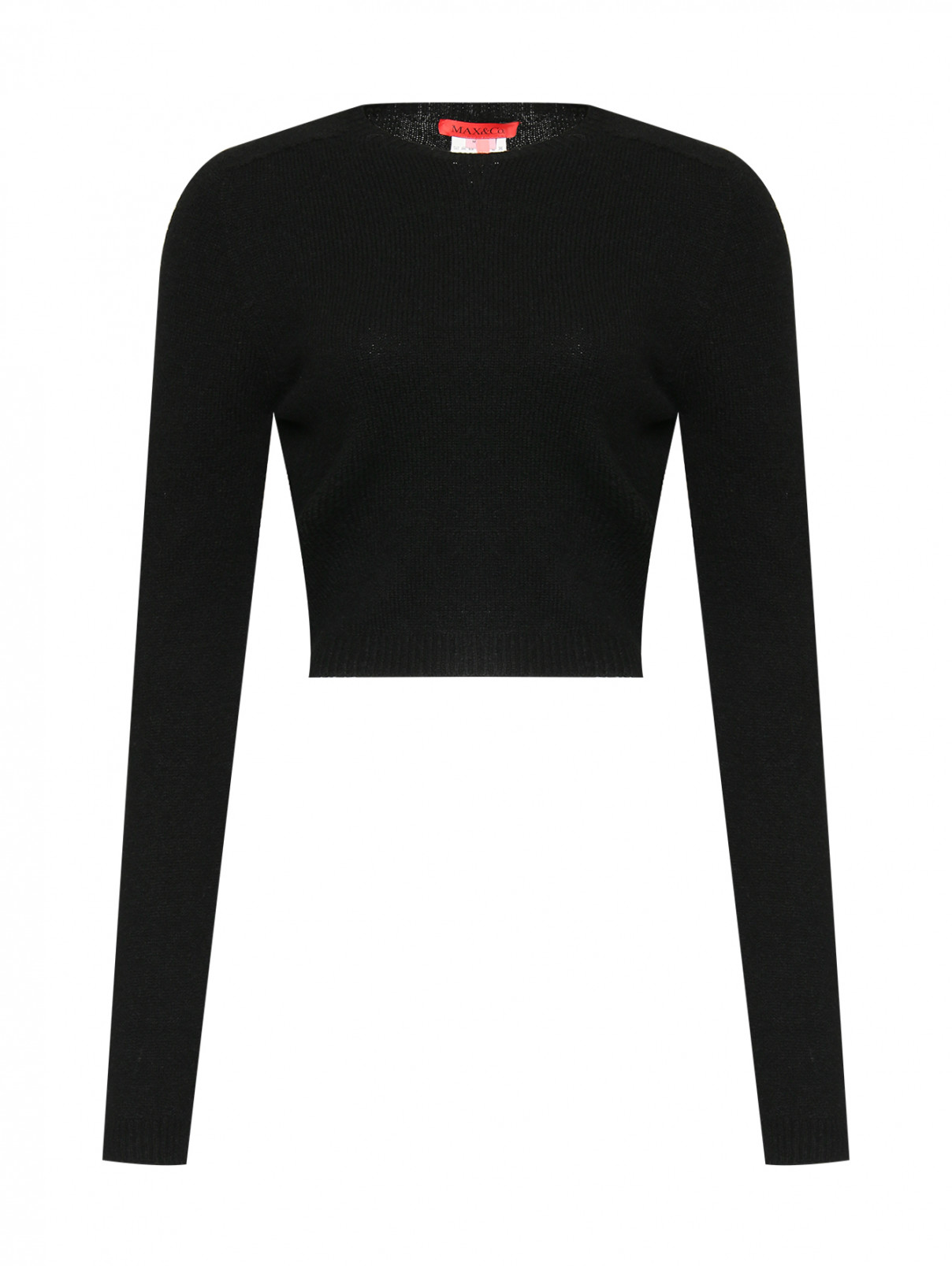 Укороченный джемпер из смешанной шерсти Max&Co  –  Общий вид  – Цвет:  Черный