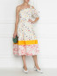 Платье из ткани с принтом ассиметричного кроя Carolina Herrera  –  МодельОбщийВид
