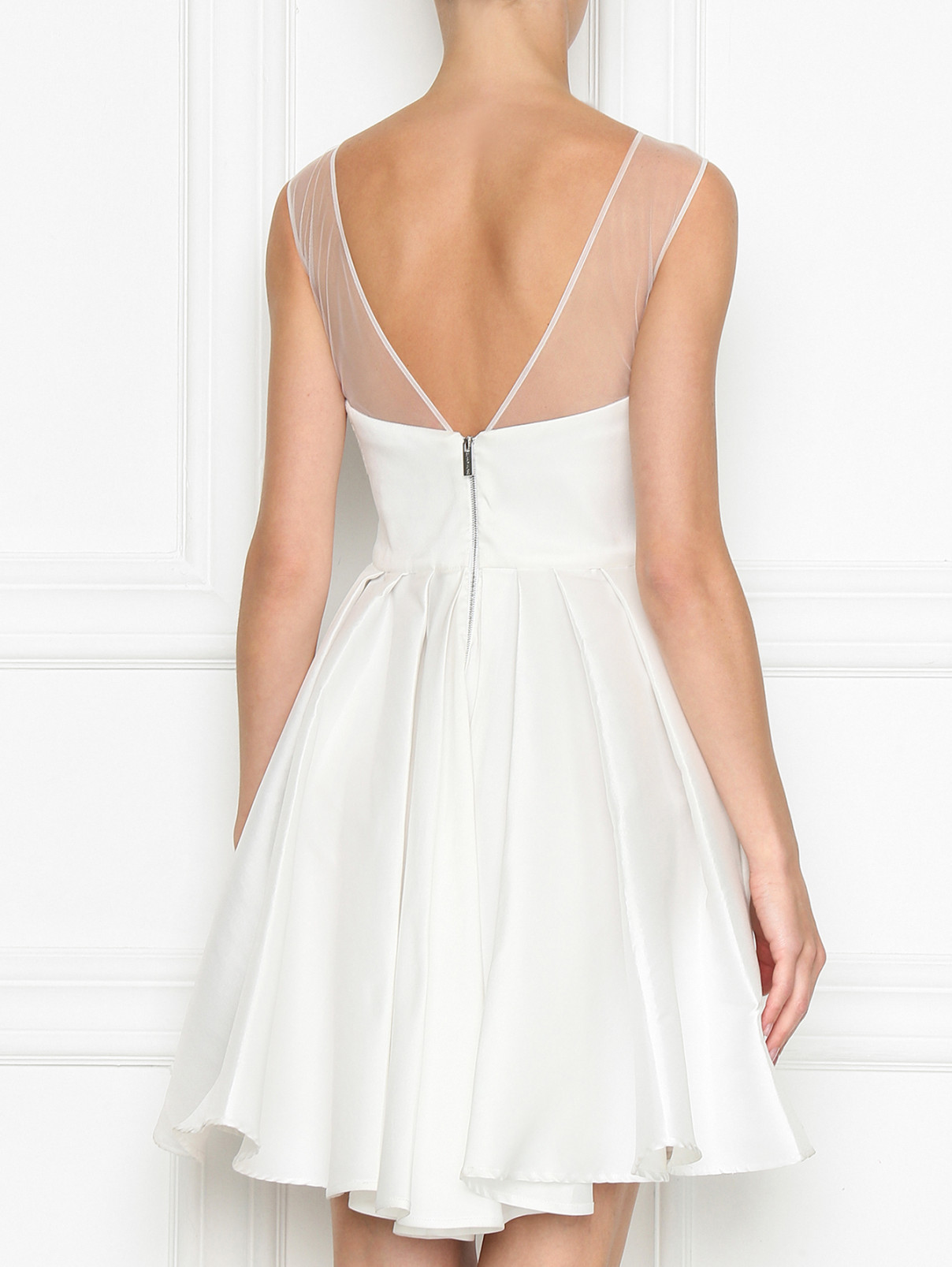 Платье из шелка с вышивкой Zuhair Murad  –  МодельВерхНиз1  – Цвет:  Белый