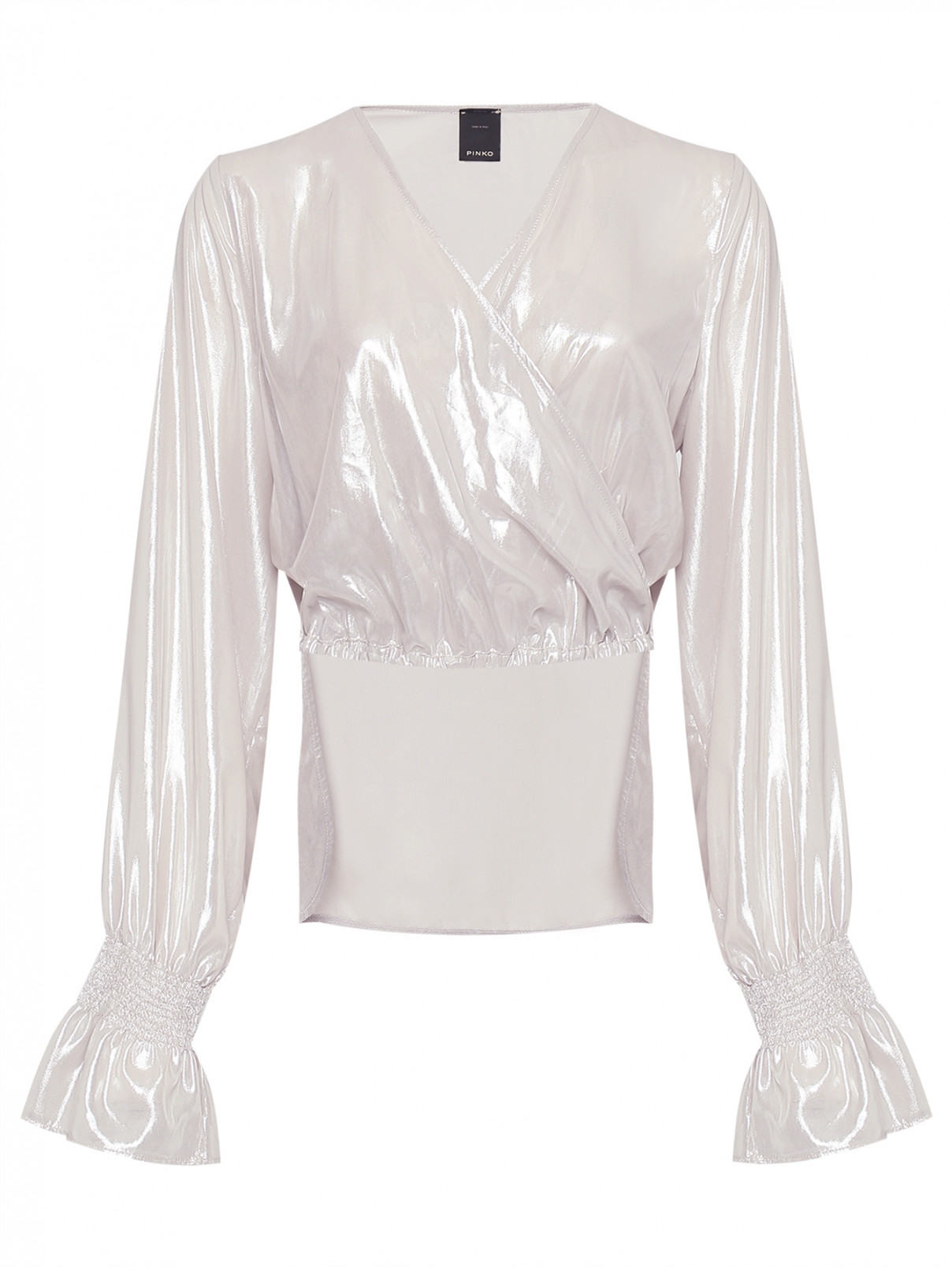Блуза с перламутровым отблеском PINKO  –  Общий вид  – Цвет:  Серый