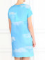 Платье-мини свободного фасона из шелка  с принтом Au Jour Le Jour  –  Модель Верх-Низ1
