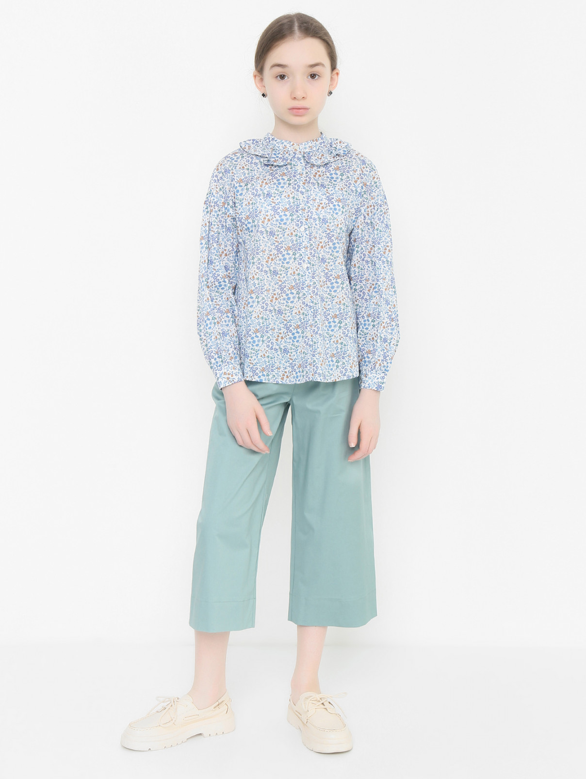 Блуза из хлопка с длинным рукавом Il Gufo  –  МодельОбщийВид  – Цвет:  Узор