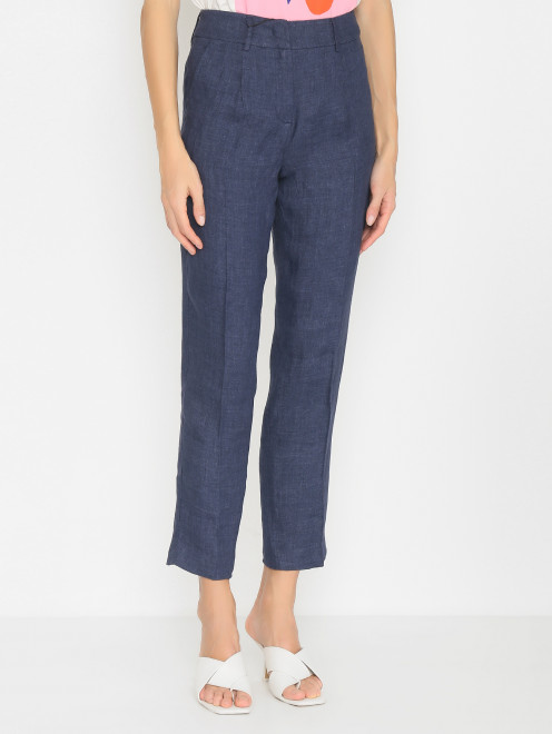 Брюки из льна со стрелками Weekend Max Mara - МодельВерхНиз