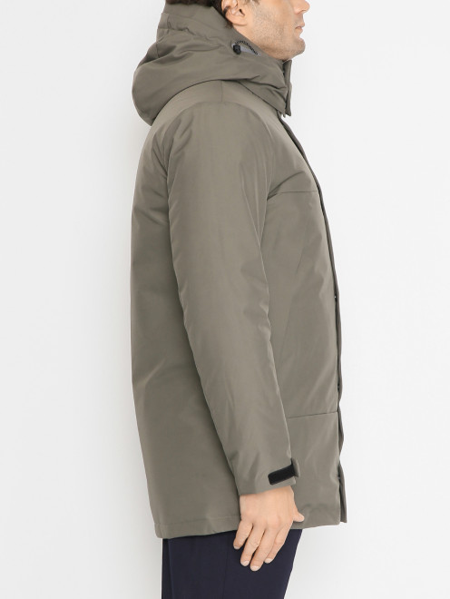 Куртка однотонная с капюшоном на молнии - МодельВерхНиз2