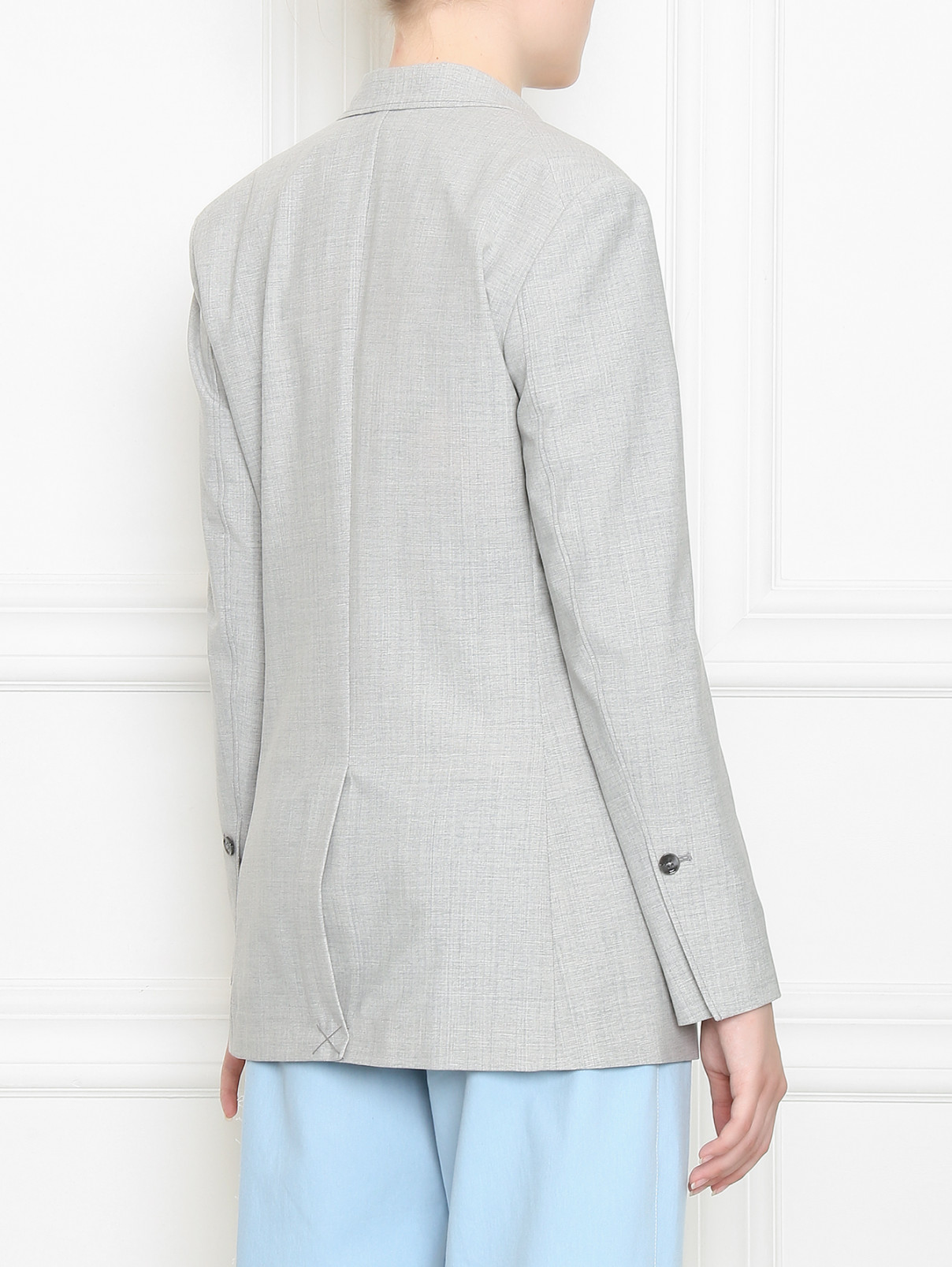 Однобортный жакет из шерсти 3.1 Phillip Lim  –  МодельВерхНиз1  – Цвет:  Серый