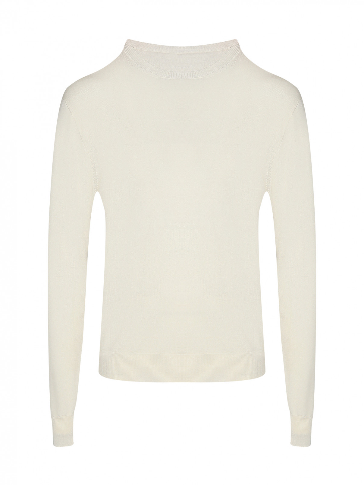 Джемпер из шерсти и шелка LARDINI  –  Общий вид  – Цвет:  Белый