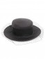 Шляпа из соломы с декоративной сеткой Federica Moretti  –  Обтравка1