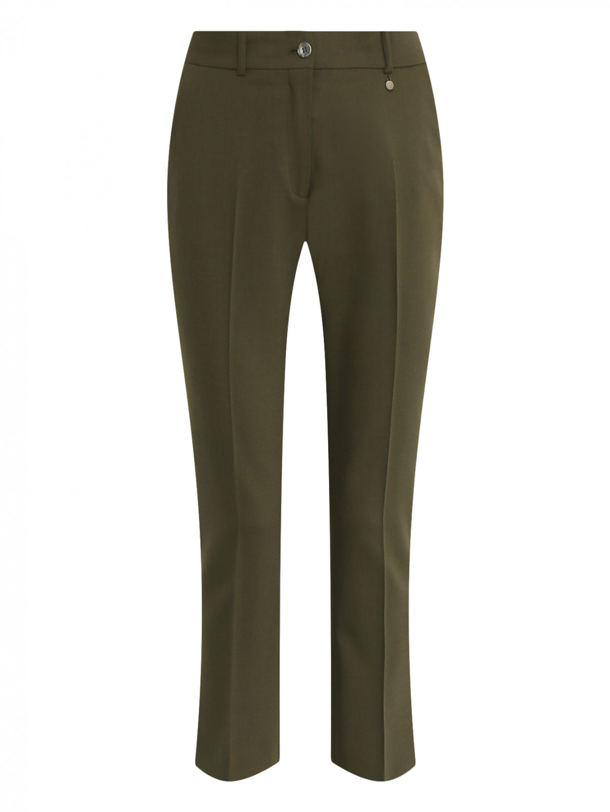 Укороченные брюки из шерсти Jil Sander Navy  –  Общий вид  – Цвет:  Зеленый
