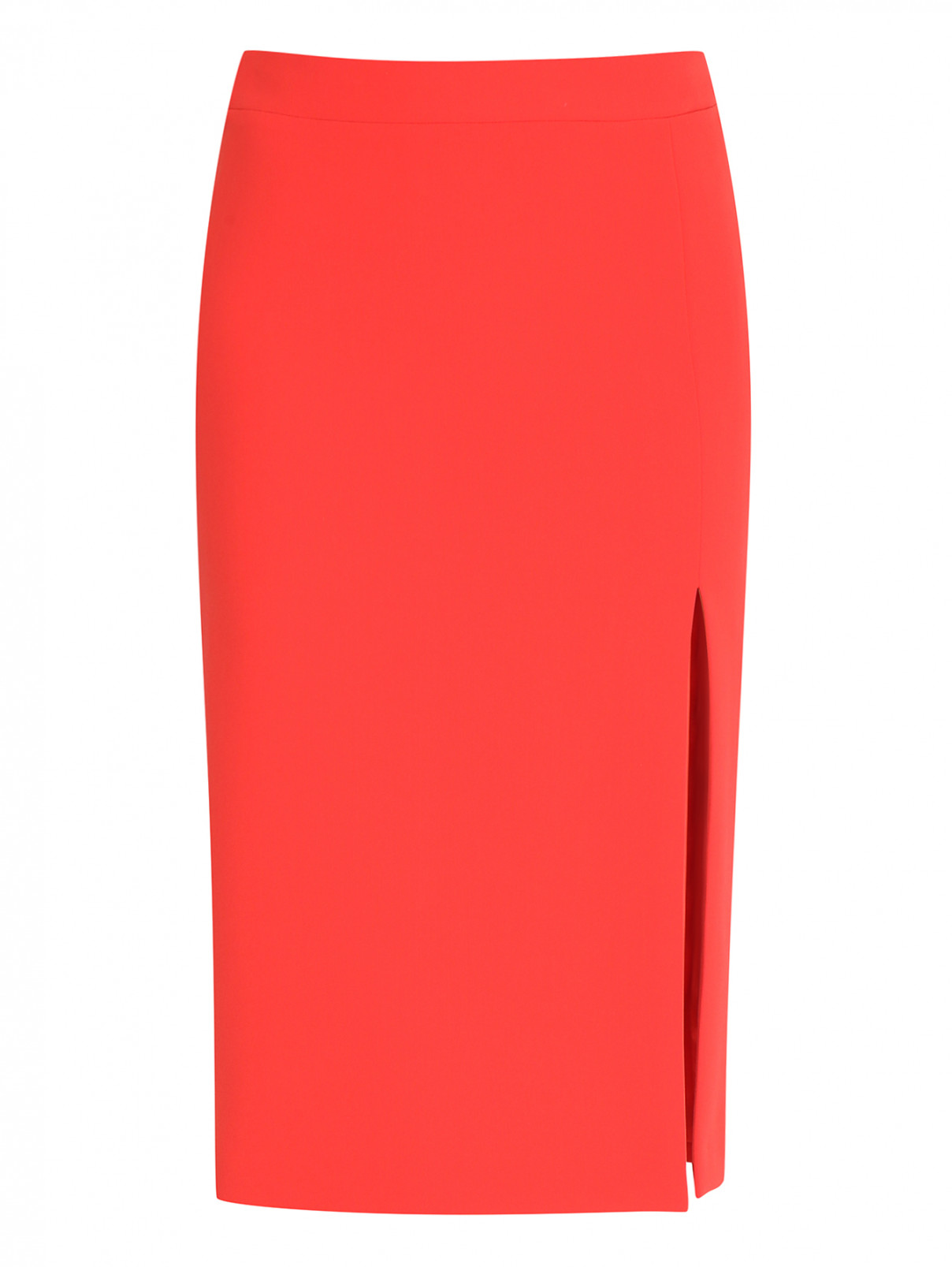 Юбка-карандаш с разрезом Moschino  –  Общий вид  – Цвет:  Красный