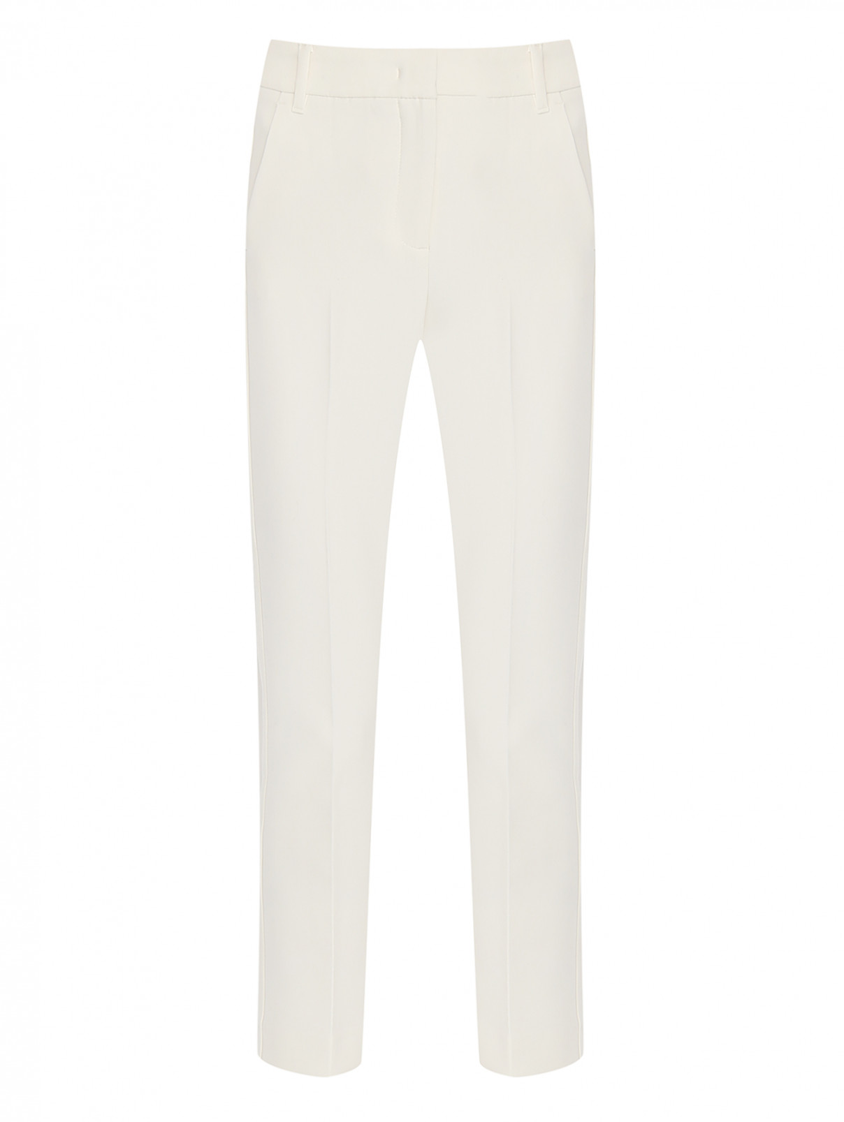 Укороченные брюки со стрелками Max&Co  –  Общий вид  – Цвет:  Белый
