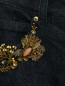 Юбка-макси из денима и шерсти декорированная бисером Alberta Ferretti  –  Деталь1