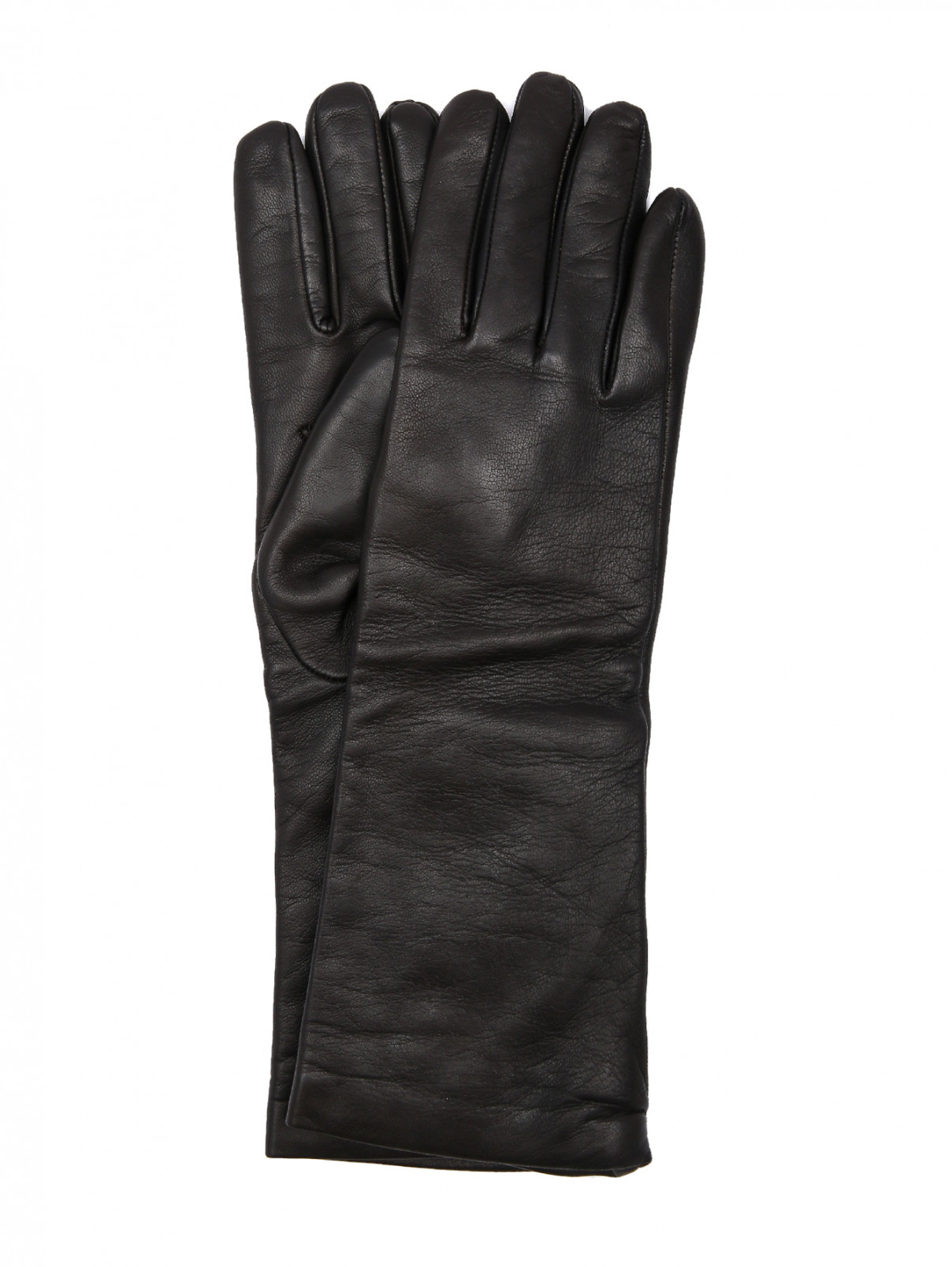 Высокие перчатки из гладкой кожи Weekend Max Mara  –  Общий вид  – Цвет:  Коричневый