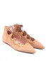 Туфли из замши без каблука Pretty Ballerinas  –  Общий вид