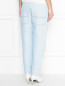 Укороченные джинсы из льна и хлопка с контрастной отделкой Sportmax  –  МодельВерхНиз1