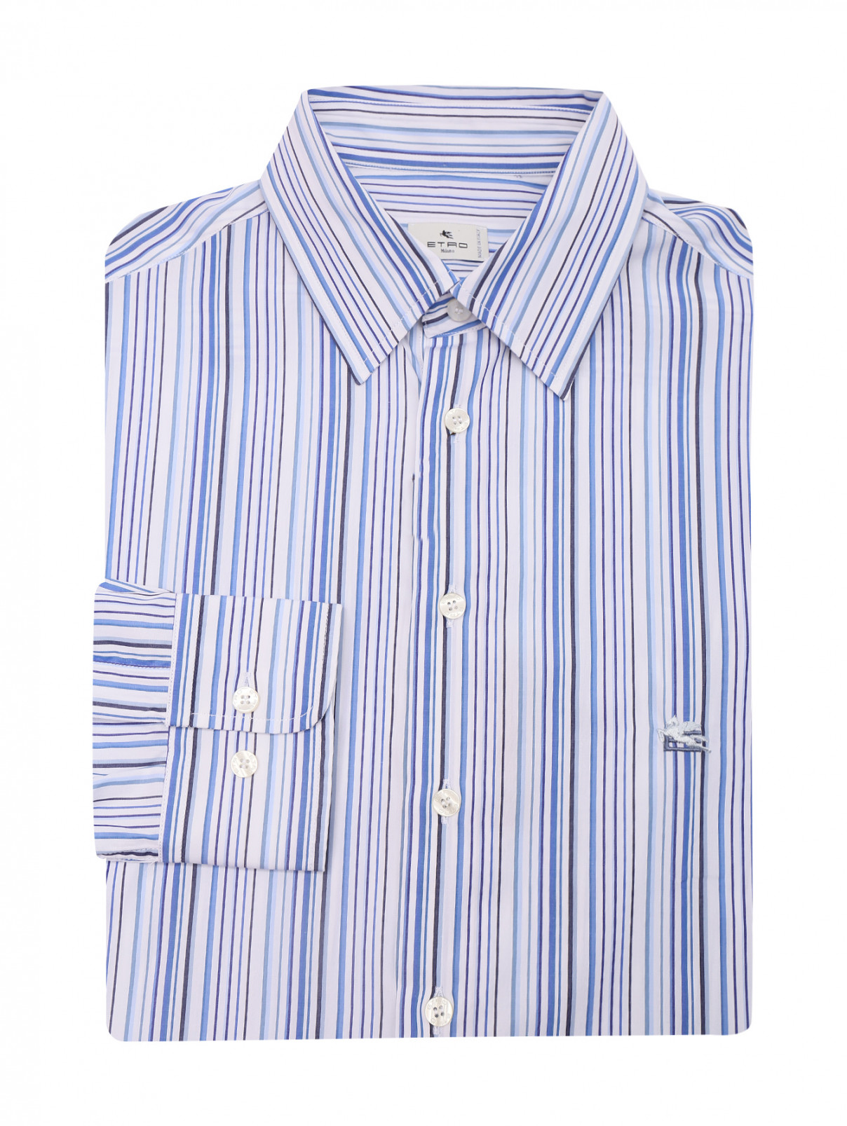 Рубашка из хлопка с узором полоска Etro  –  Общий вид  – Цвет:  Узор