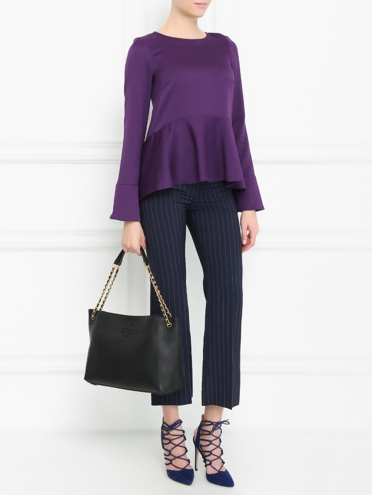 Блуза с баской Max&Co  –  Модель Общий вид  – Цвет:  Фиолетовый