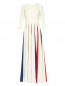 Платье-макси из шелка с длинными рукавами и контрастными вставками A La Russe  –  Общий вид