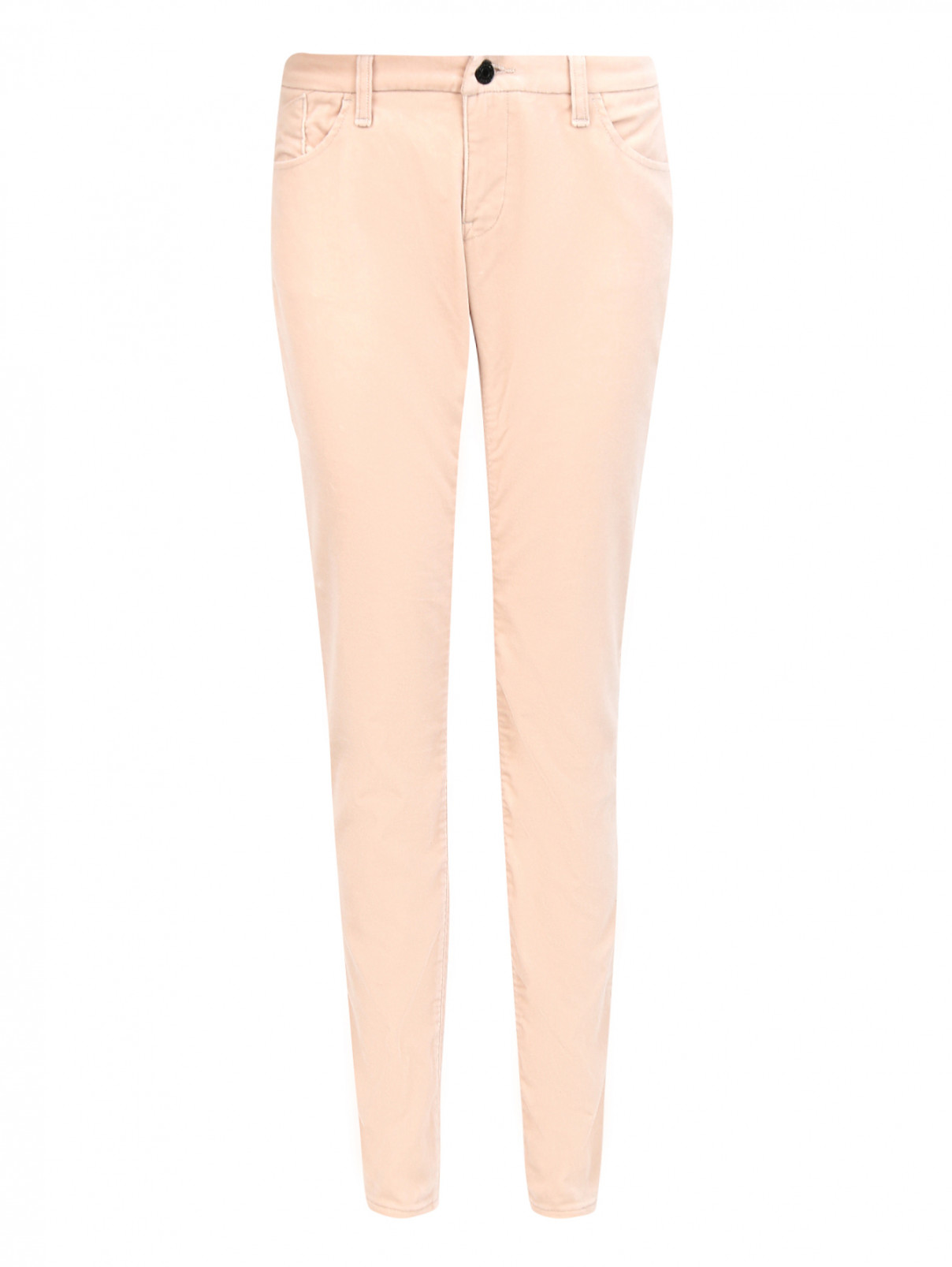 Брюки-деним прямого кроя Armani Jeans  –  Общий вид  – Цвет:  Розовый