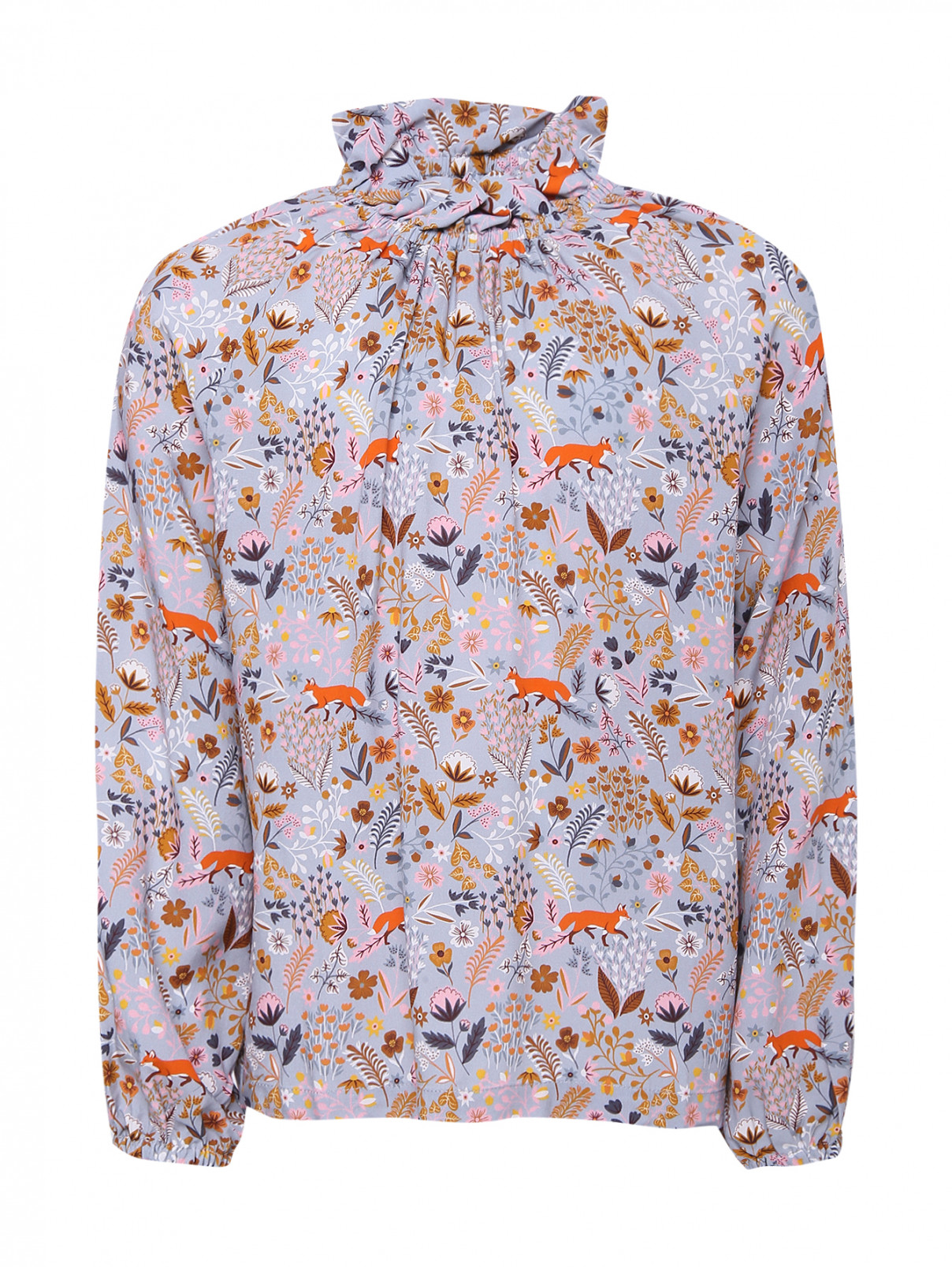 Блуза из вискозы с рукавом-реглан Il Gufo  –  Общий вид  – Цвет:  Узор