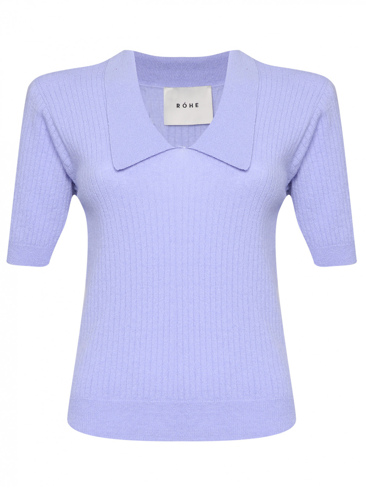 Джемпер из смешанной шерсти с короткими рукавами Rohe  –  Общий вид  – Цвет:  Фиолетовый