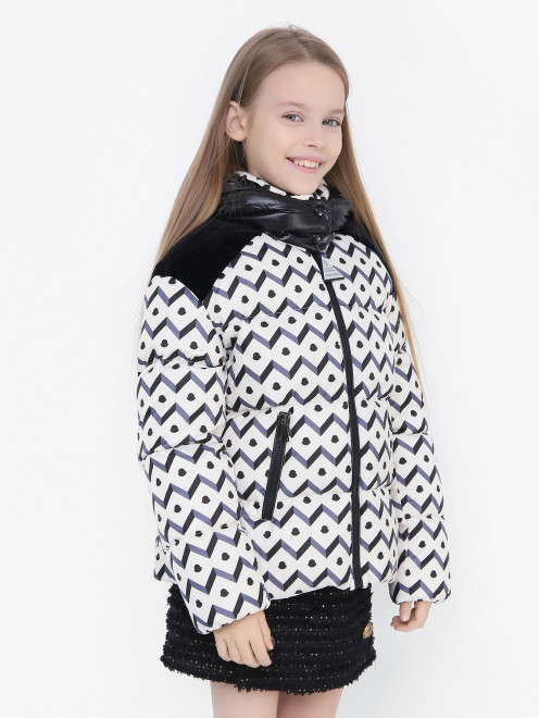 Пуховик с узором на молнии Moncler - МодельВерхНиз
