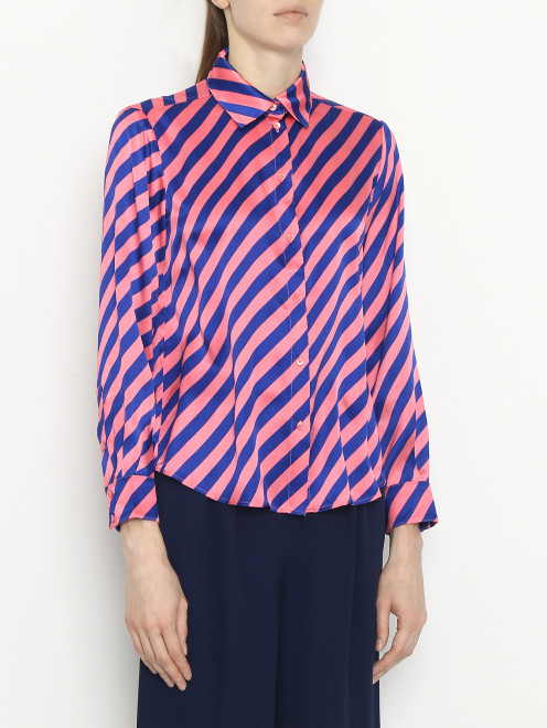 Блуза из шелка с узором полоска  Max&Co - МодельВерхНиз