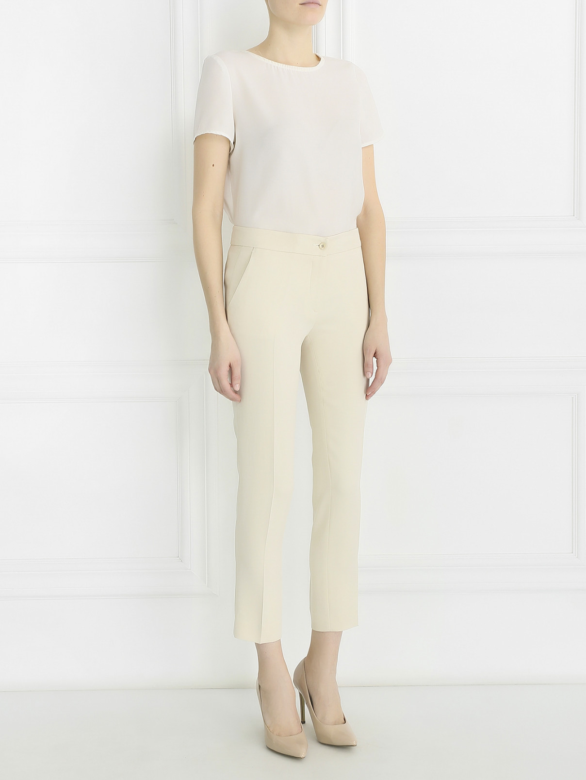 Укороченные брюки прямого кроя Etro  –  Модель Общий вид  – Цвет:  Желтый