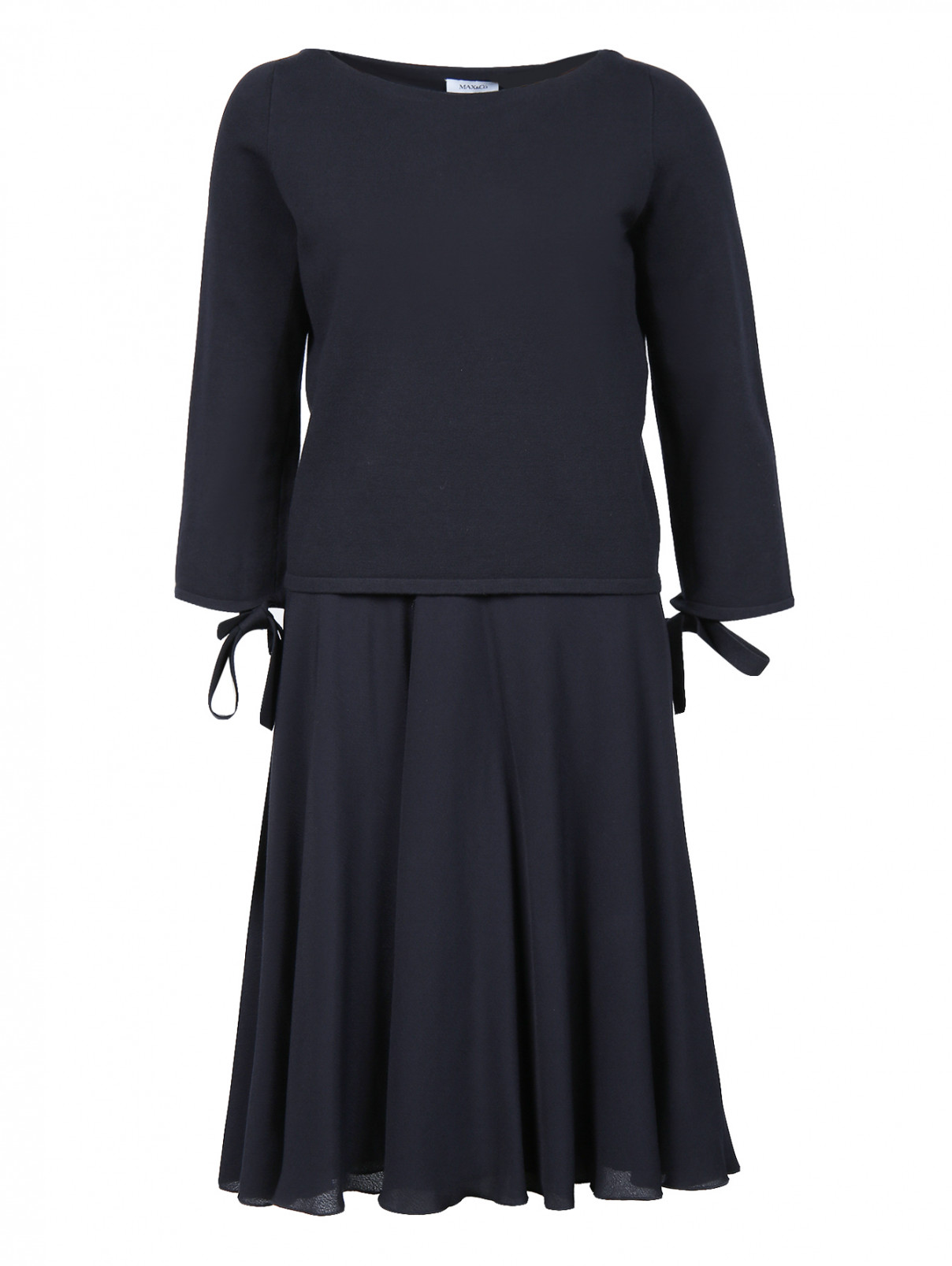 Платье-миди свободного кроя Max&Co  –  Общий вид  – Цвет:  Синий